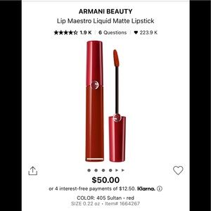 Giorgio Armani Lip Maestro Liquid Matte Lipstick in Shade 405 “Sultan”